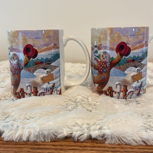 Celestial Seasonings Skating Gingerbread Couple Winter Mugs Mew Without Tags - Picture 3 of 4